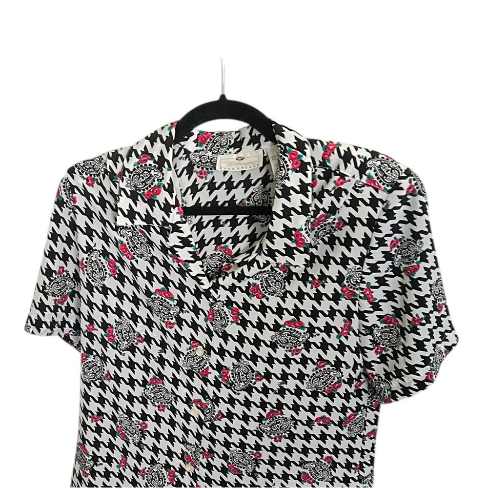 Wellington Essentials vintage checked & floral blouse size 6